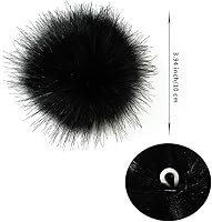 Vista 2 de 12 piezas de bolas de pompón de piel sintética con lazo elástico para sombreros, zapatos, bufandas, guantes, bolsas, llaveros, abalorios, accesorios