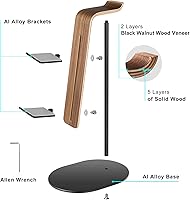 Vista 3 de Controller and Headset Holder, Aluminum and Wood Gaming Controller & Headphone Stand for PS5 PS4 Xbox One Nintendo Switch, Universal Desk Game