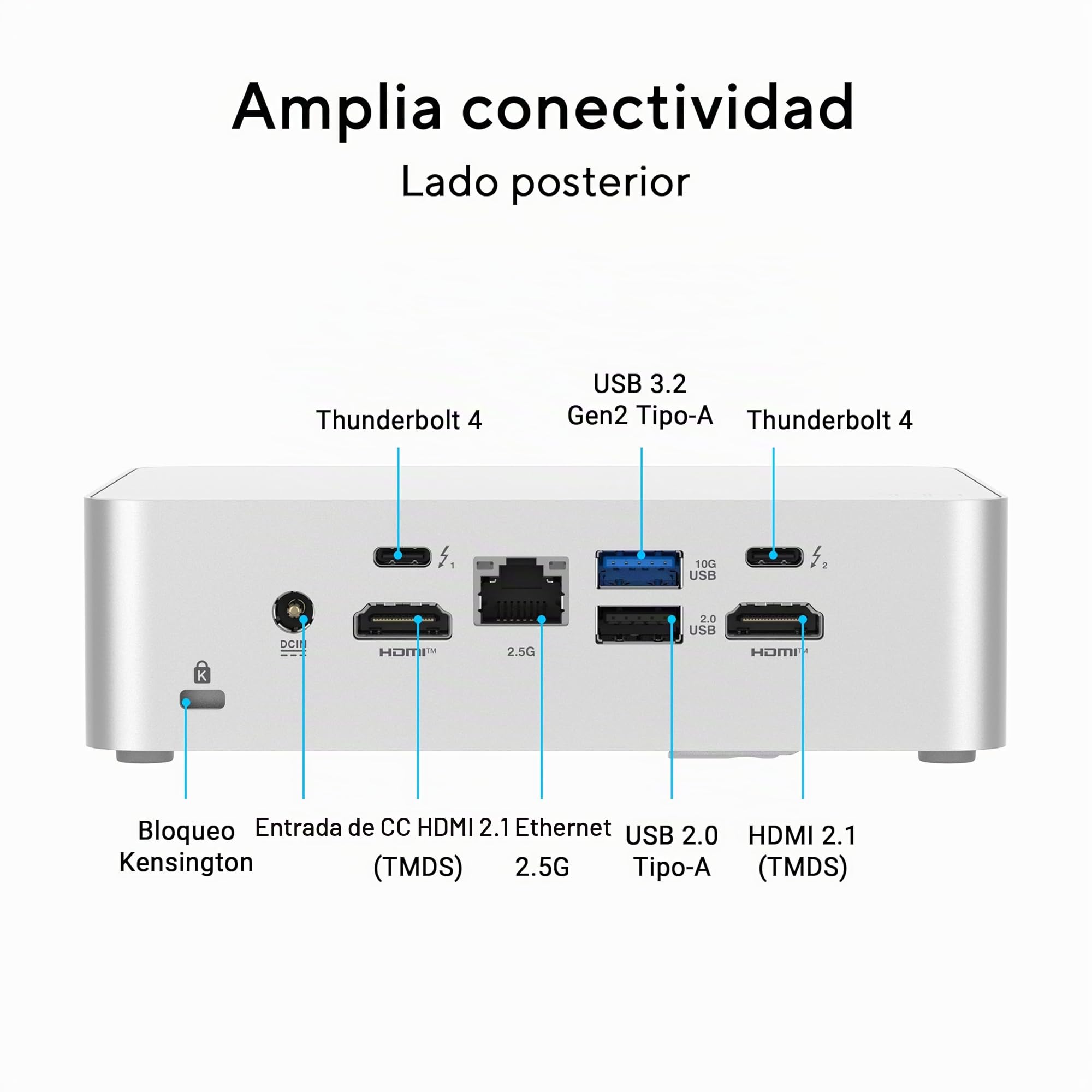 ASUS NUC 15 Pro+ Mini PC, Procesador Intel Core Ultra 5 225H, Intel ARC Graphics, sin Memoria, sin Almacenamiento, sin SO, Cable de alimentación Incluido, Plata | DDR5-6400, tarjeta gráfica integrada, Wi-Fi 7, Bluetooth 5.4, compatible con Windows 11 Pro
