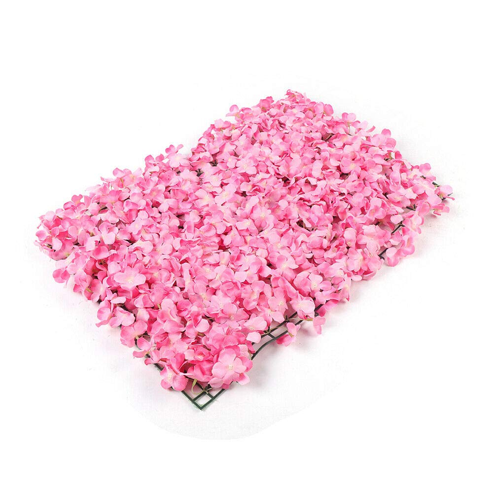 Künstliche Blumenwand, Kunststoff-Seidenzaun, Wandpaneel, 16 x 24, 10 Stück, Rosa, Gartenzaun, Hochzeitszimmerwand