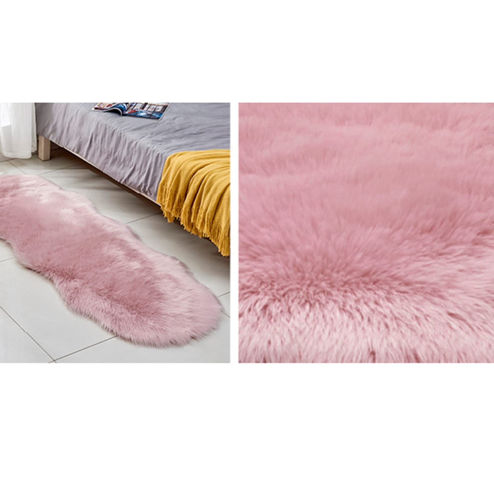 フェイクファー　ムートンラグ　カーペット　ラグ　ふわふわ　100cm×180cm Amazon｜ムートンラグ ファーラグ ファー グレー ラグ フェイク