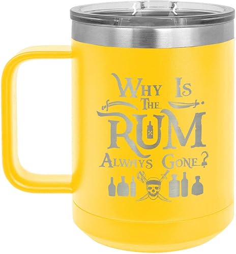Miniatura 10 de WHY IS THE RUM SIEMPRE GONE Taza de café púrpura de 15 oz con tapa deslizante  Taza de café de viaje aislada  Ideas de regalos de cumpleaños o
