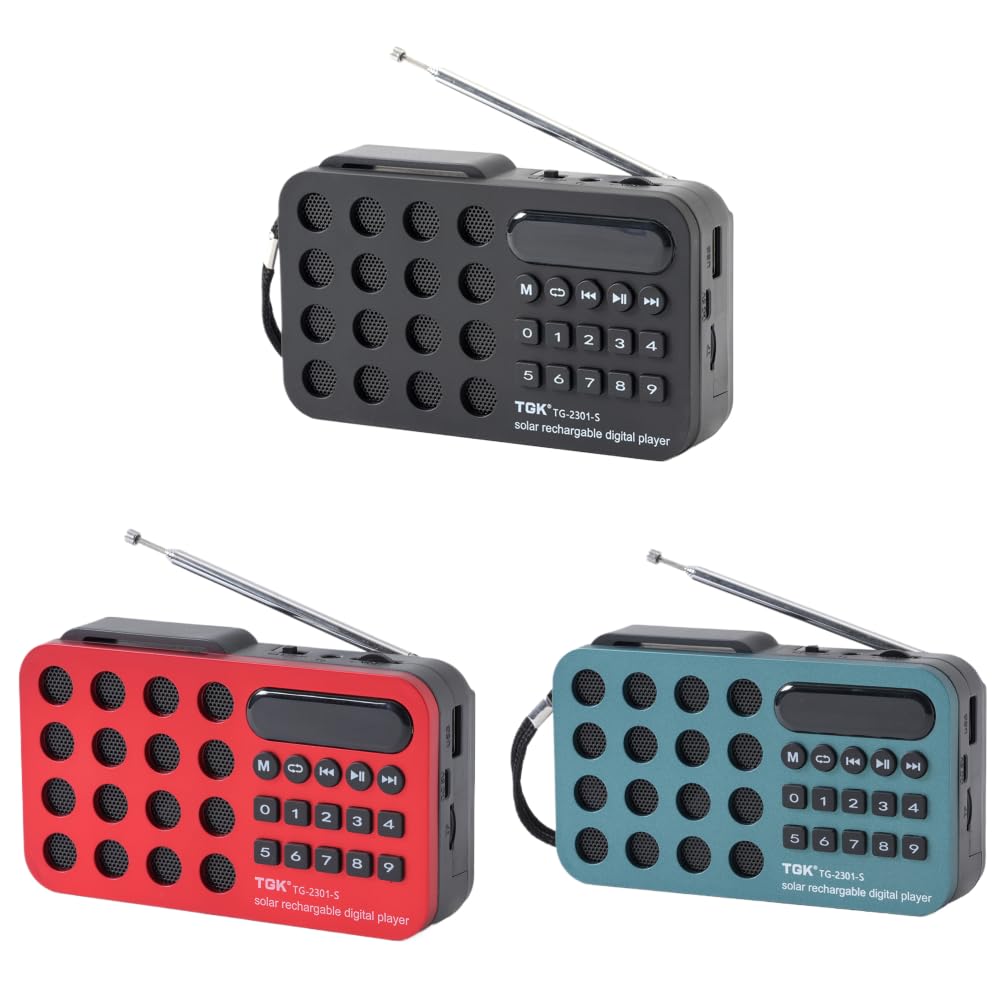 Haut-parleurs Bluetooth sans fil avec lecteur de carte TF USB, récepteur radio FM, batterie rechargeable solaire, haut-parleur radio numérique