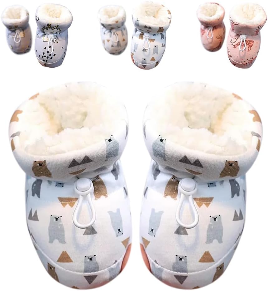 JUDUNA Warm Fur Baby Boots, 2025 New Warm Fur Baby Winter Booties with Drawstring, Upgrade Baby Winter Snow Boots for Infant Baby Winter
