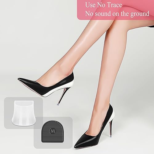 Miniatura 9 de JEVRKAPZ Protectores de talón para tacones altos, reemplazo de talón para botas de mujer para caminar sobre hierba, fundas de talón antideslizantes