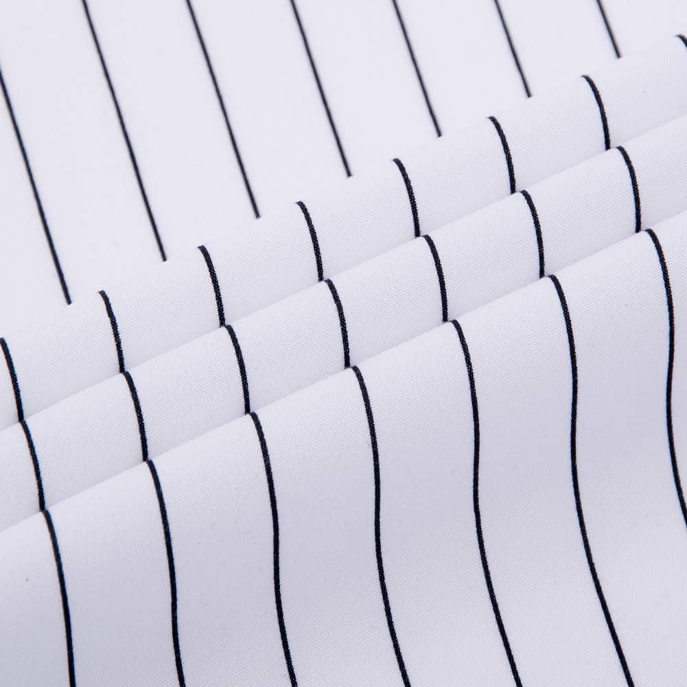 Men's Classic Casual Vertical Striped Slim Fit Long Sleeve Dress Shirts - Image 7