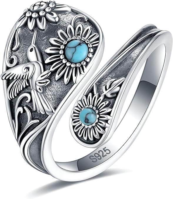 S925 Sterling Silver Abalone Dragonfly Ring