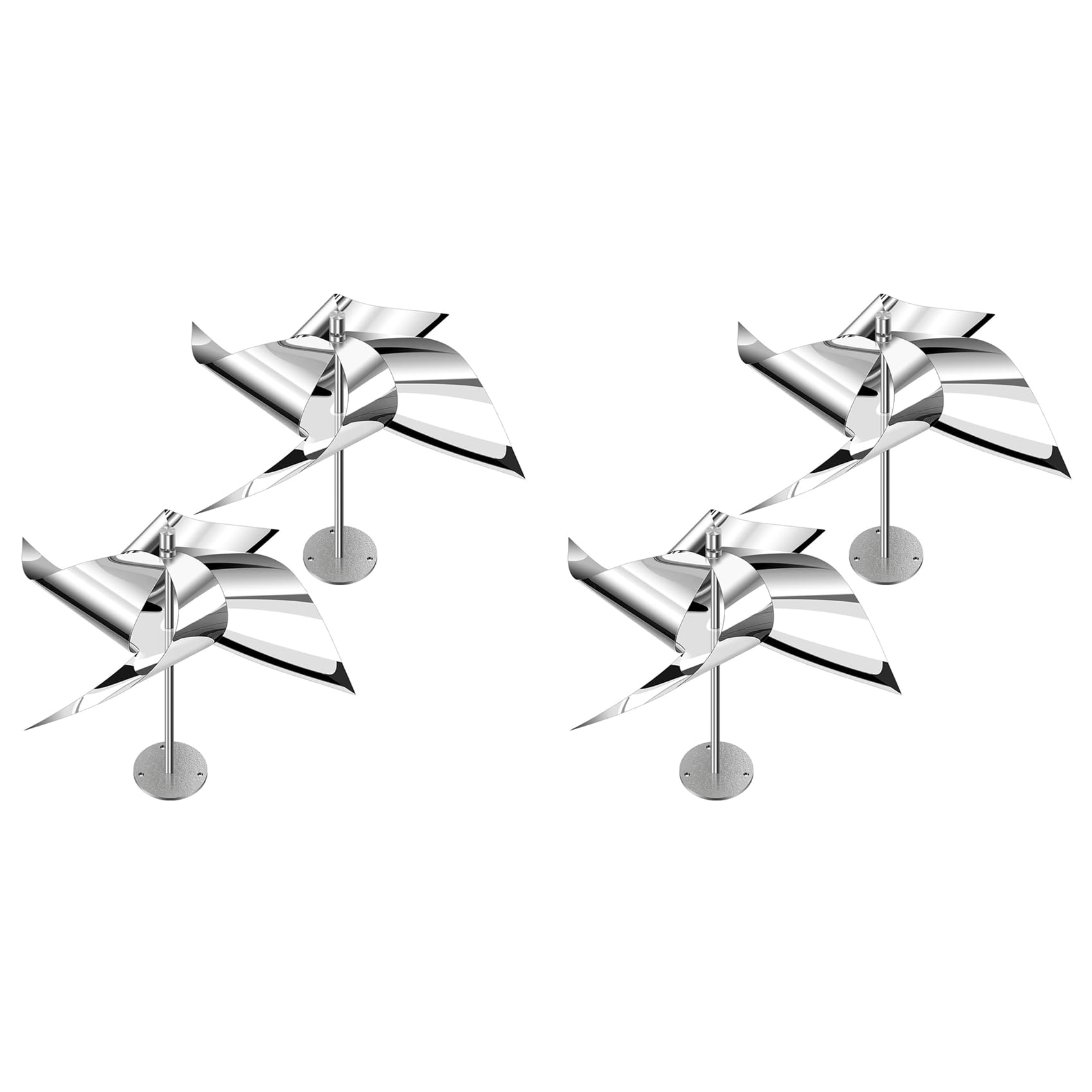 Hndhbfgrt 4 Pack Reflective Wind Powered Scare Devices, Weatherproof Reflective Deterrent for Outside,Protect Your Gardens,