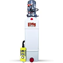 KTI 12Vdc Double Acting 13qt Hydraulic Pump for Dump Trailer - Hydraulic Power Unit - Dump Trailer Pump 13 Quart Poly Reservoir with Remote Controller DC-45597-13
