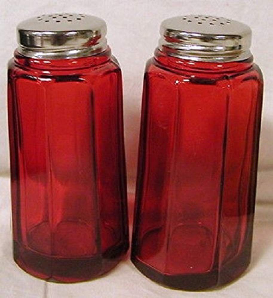 Mosser Glass Paneled Salt and Pepper Shaker Set