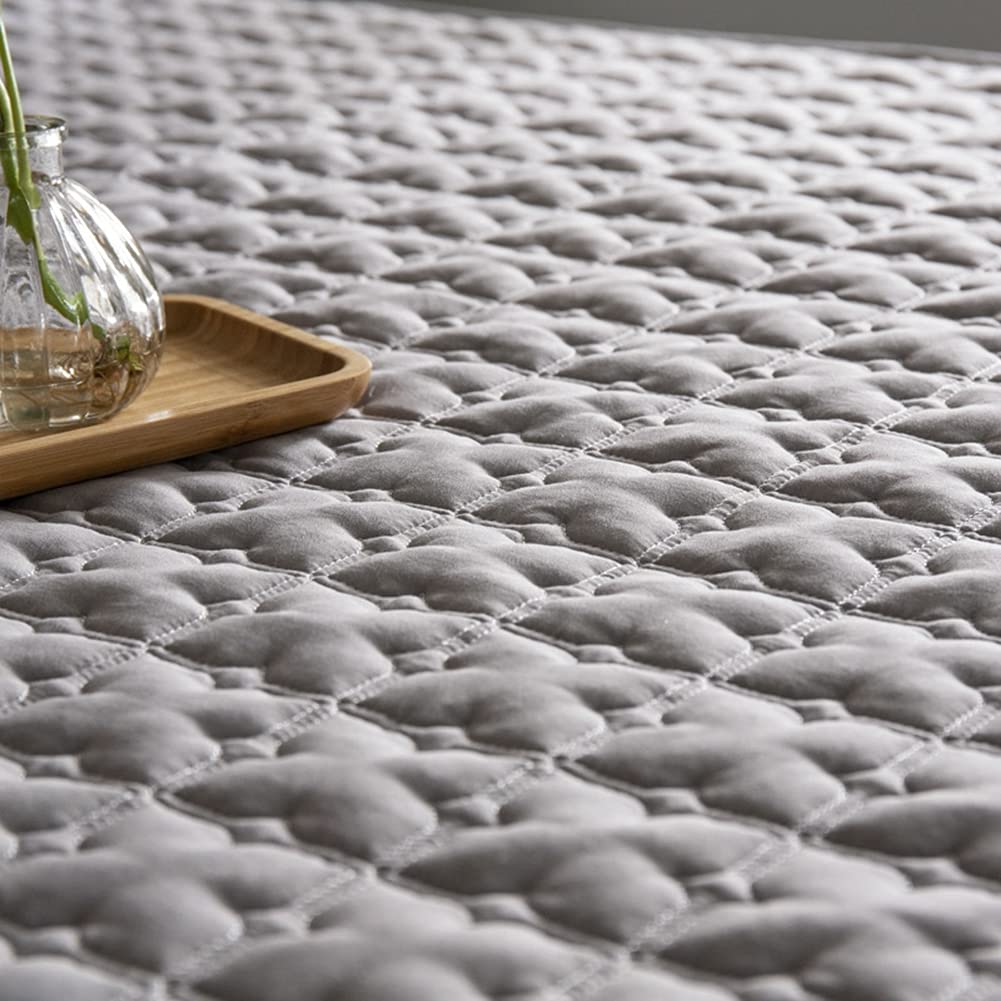 Protège Matelas, Housse Matelas Matelassé en Microfibre, Drap Housse Matelassé 25 cm de Profondeur, Doux Et Respirant, Résiste Aux Taches, Anti-Allergique,Bleu1,200x220cm