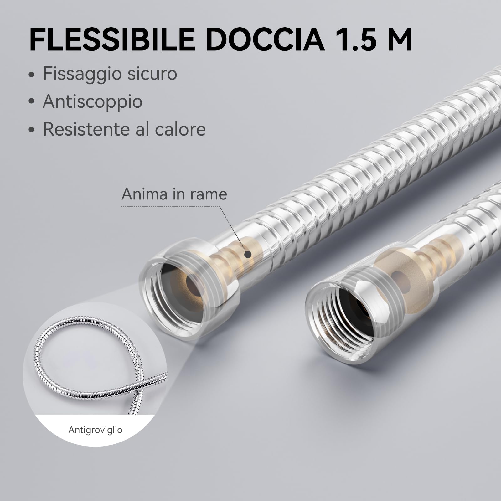 Auralum Colonna Doccia con Miscelatore Termostatico, Miscelatore Doccia Esterno, Saliscendi Doccia con Soffione Doccia 30*19cm e Doccetta 3 Getti, Saliscendi Doccia Altezza Regolabile 90-125cm, Cromo