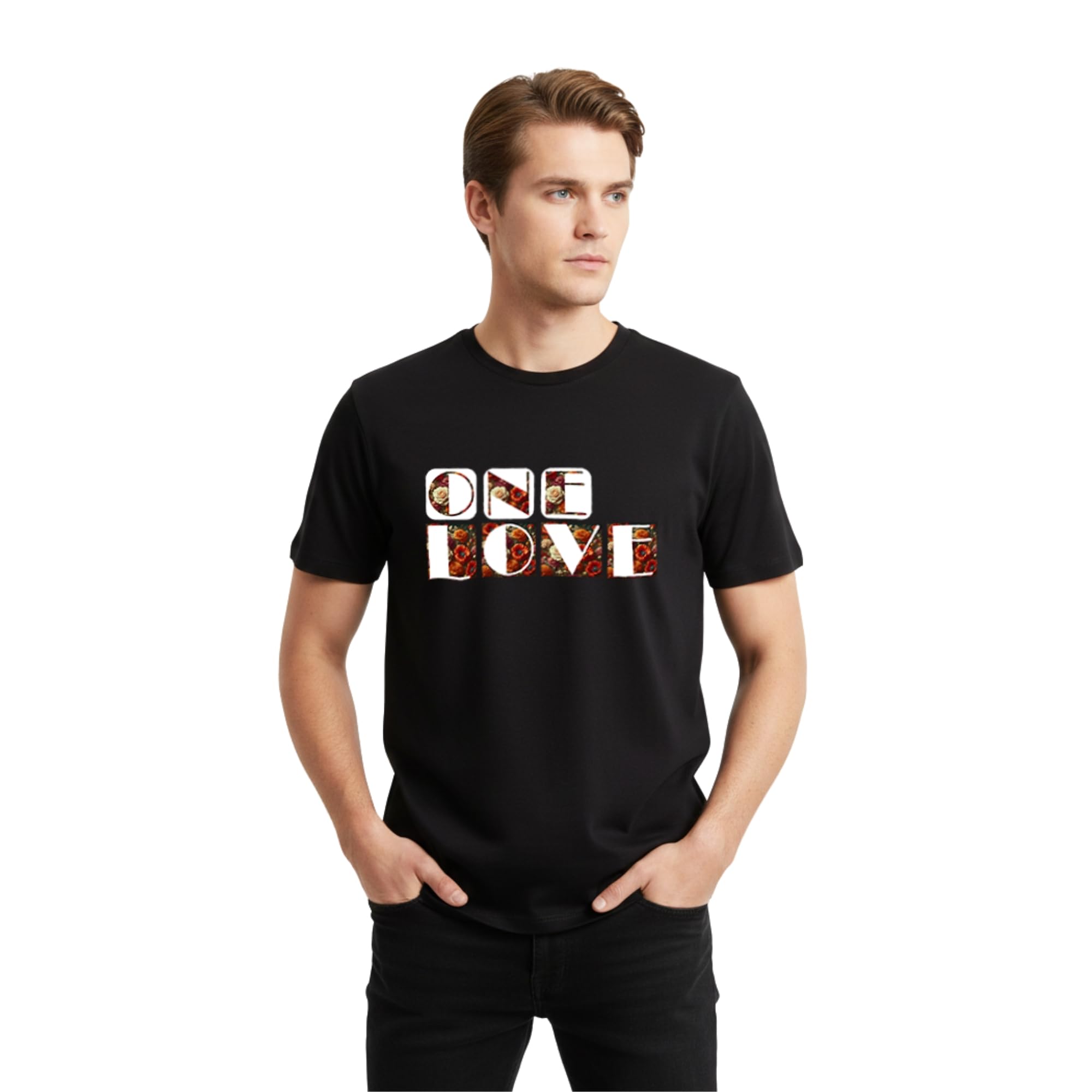 Men’s Nowhere Printed Round Neck T-Shirt, Half Sleeve Regular Fit Typographic Casual T-Shirt for Everyday Wear, Comfortable Basic Tee for Everyday Use