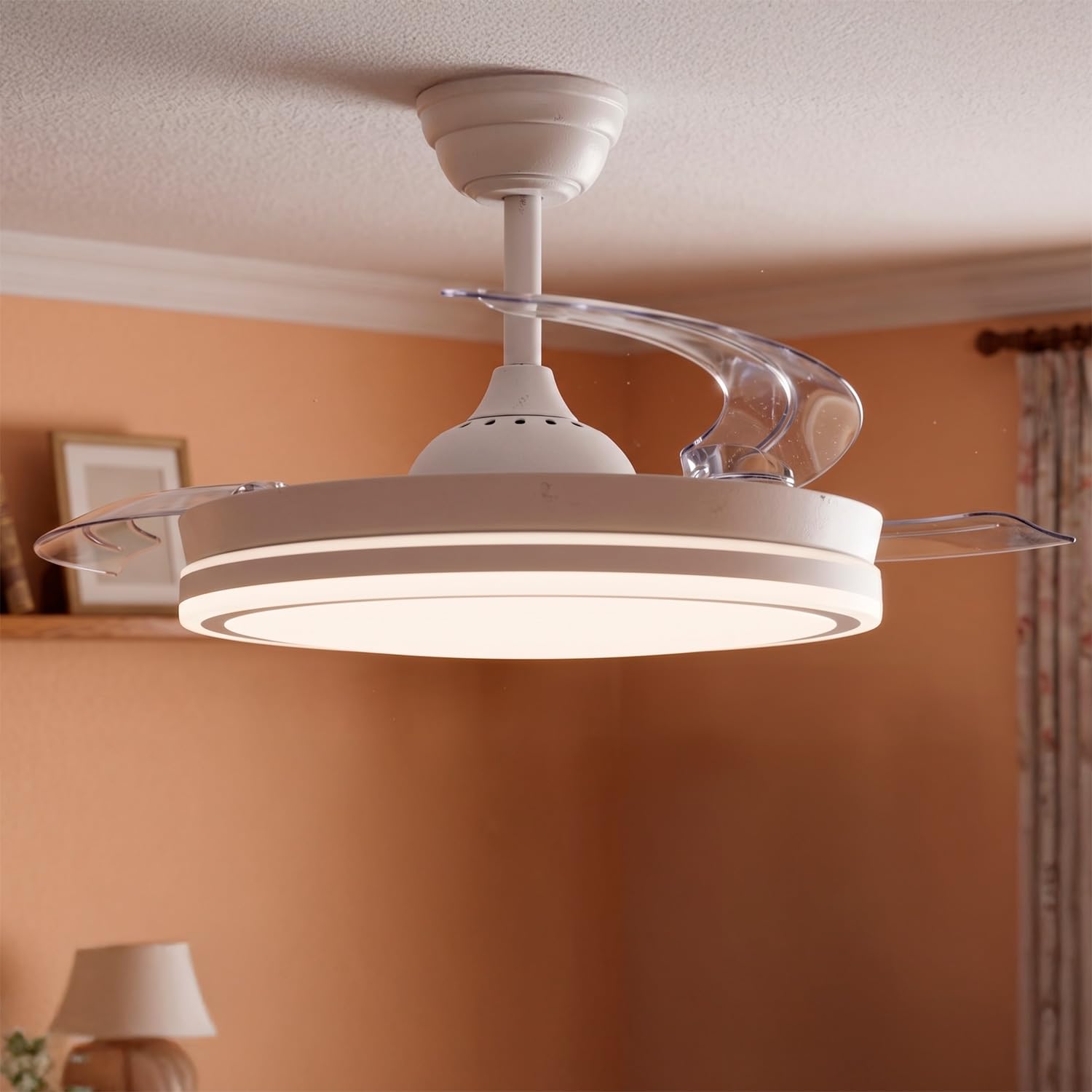 Greenice Martina Ventilador de Techo Ø 106cm | Motor DC 29.5W | 3 Aspas PC | Luz LED 48W 5040lm | CCT 3500-6500K | 6 Velocidades | Función Invierno-Verano | Mando