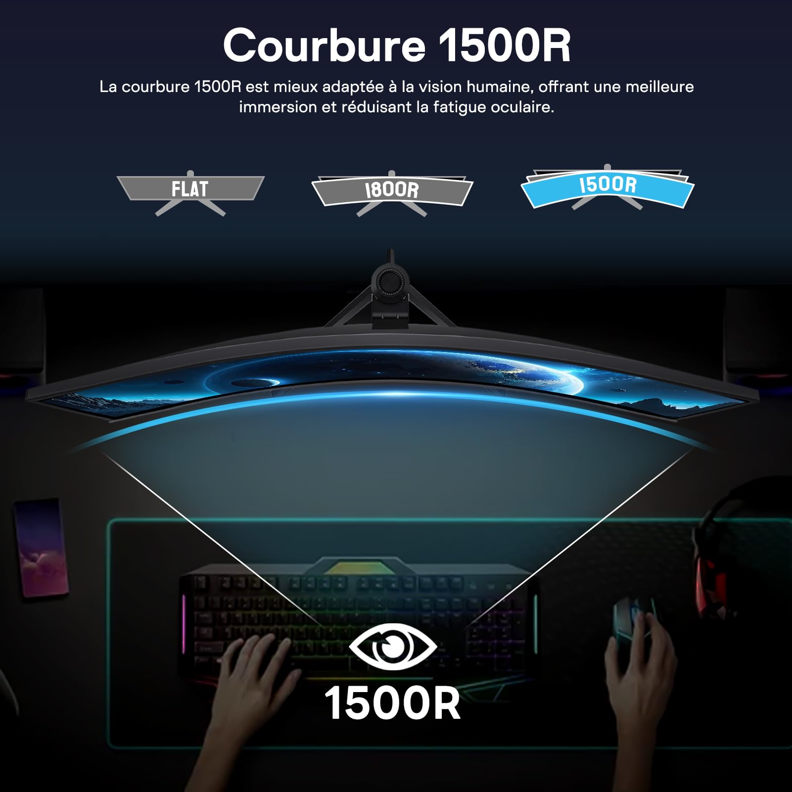 HKC 34 Pouces 120Hz Incurvé Écran PC Gamer, UWQHD 3440x1440 Ultrawide 21:9, Dalle VA 1500R, 1ms MPRT, 90% DCI-P3, HDR400, Low Blue Light, Réglable en Hauteur, Adaptive Sync, HDMI 2.0 DP 1.4,VESA 75x75