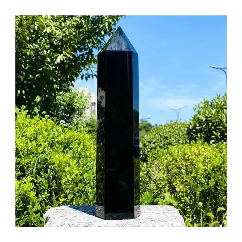 Obélisque d'obsidienne de 500g : colonne de cristal de quartz d'exception - 2