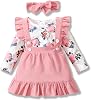 Elayce Autumn and Winter Baby Long-Sleeved Suspender Jumpsuit Dress Set 3-Piece Baby Girl Clothes