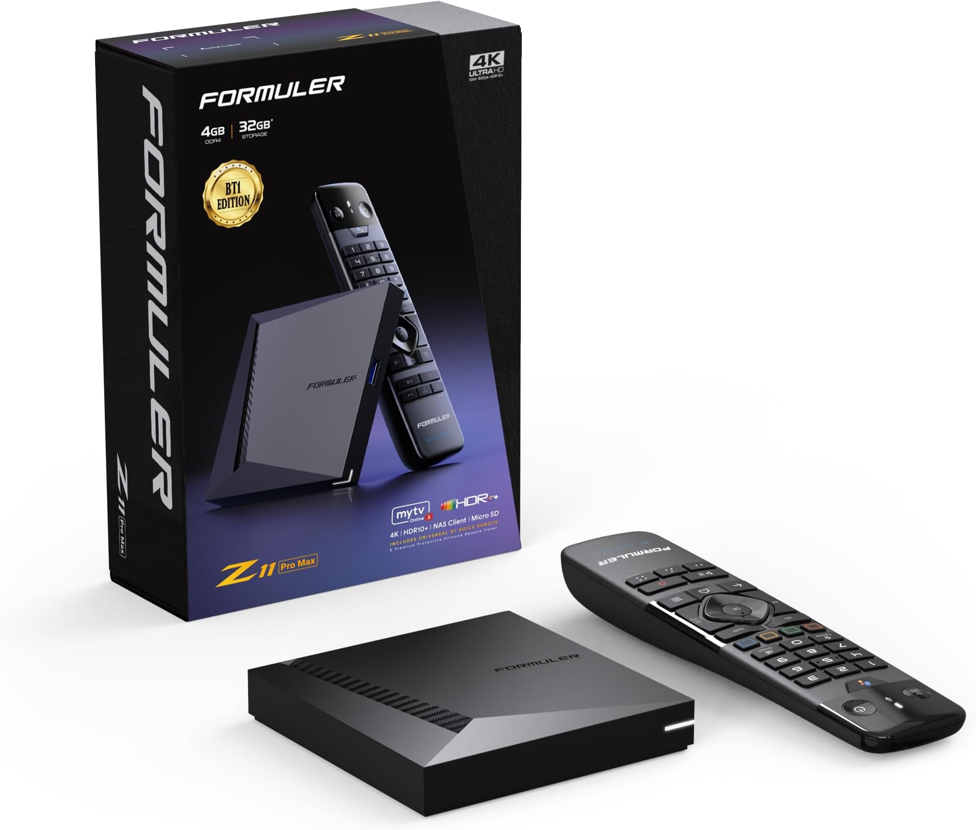 Formuler Z11 Pro Max Android 11 Wireless AX 2x2 Gigabit LAN 4GB Ram 32GB ROM 4K with Bluetooth BT1 Remote Control Edition