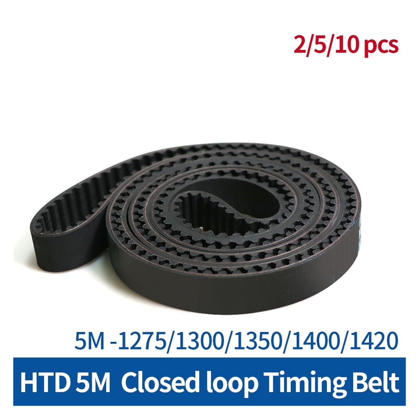 RAHBI Lunghezza cinghia dentata HTD5M 1275 1300 1350 1400 1420mm Larghezza 10/15/20/25mm Cinghie sincrone ad anello chiuso 5M leisurely (Size : 5M-1420 (284 Teeth), Color : 2pcs-15mm)