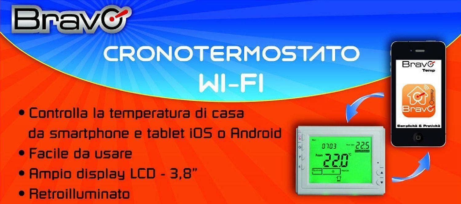 Bravò 93003102 CRONOTERMOSTATO DIGITALE WIFI Cronotermostato Digitale Wifi, Bianco