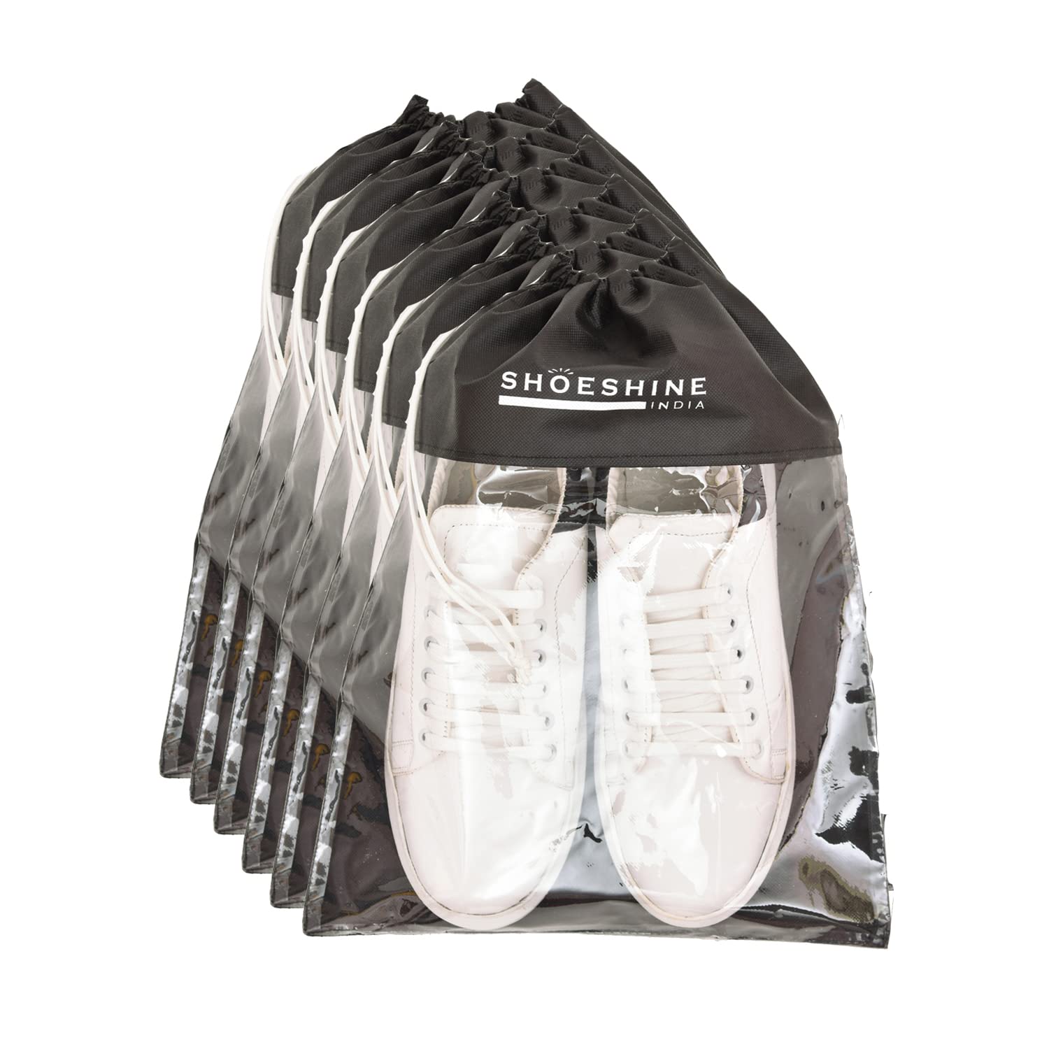 shoeshine Shoe Bag Travel Shoes Pouch for Travelling Men & Women Transparent Bags for Storage Packing Shoes & sneaksers - 6 Pcs Pack-picture-16