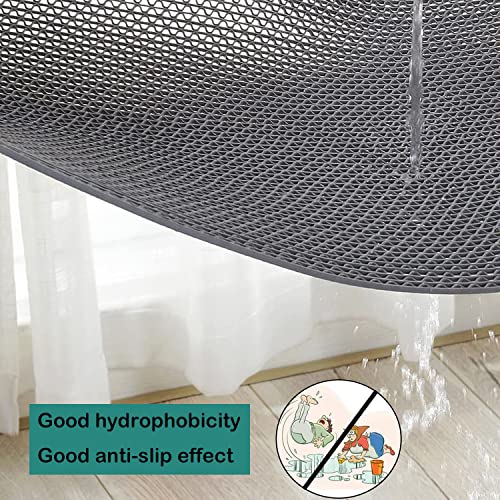 Miniatura 4 de Ybaymy Alfombra Antideslizante Para Exteriores, 3 X 0,9 M, Drenaje Antideslizante, Para Suelos De Jardín, Exteriores, Alfombra De Goma Resistente Para Baño, Piscina, Hoteles, Cocina Gris