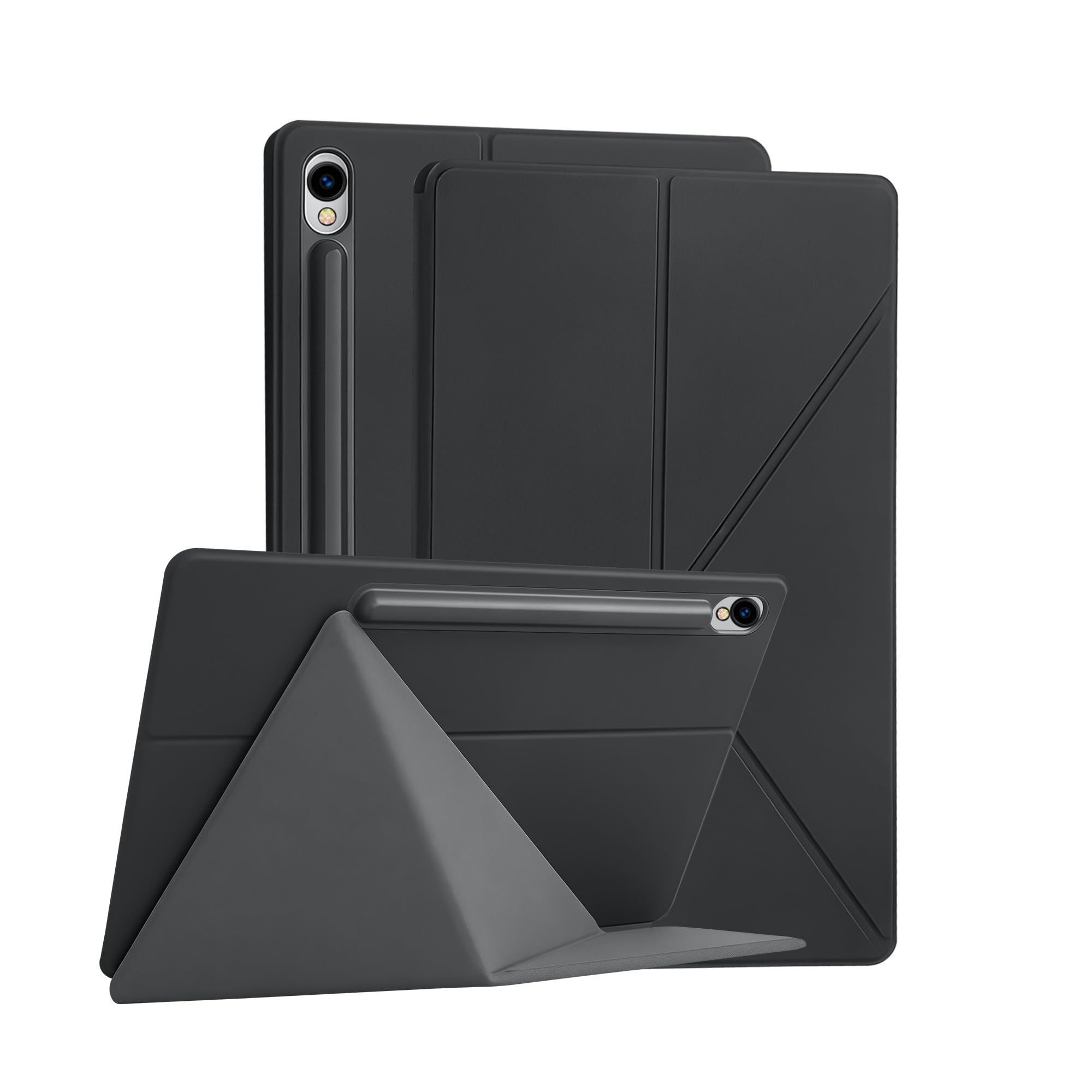 Magnetic Case for Samsung Galaxy Tab S10 FE/S9 FE 10.9 Inch/S9 11 Inch (SM-X520/X526B/X510/X516B/X710/X716B) Tablet with S-Pen Holder, Auto Wake/Sleep Smart Tablet Cover, Black-image-19