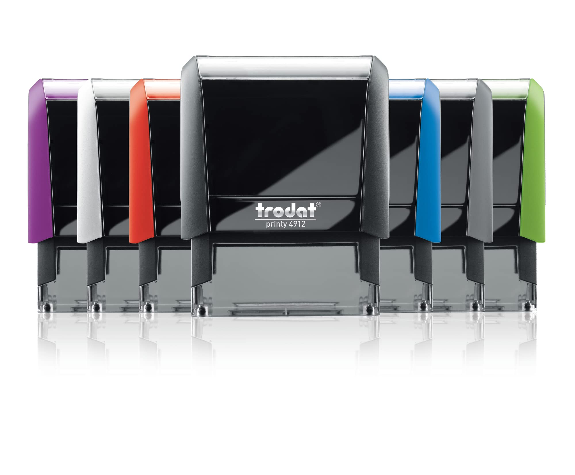 Trodat Printy 4914 Timbro Personalizzato Autoinchiostrante, max 6 Righe, Dimensione Impronta 64x26 mm, Colore Bianco, Cartuccia Inchiostro Verde, Ideale per Uffici, Aziende, Medici, Insegnanti