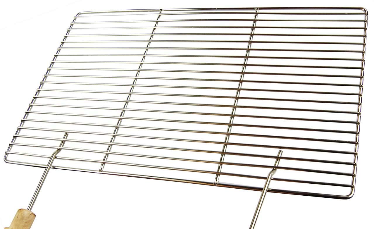 Chrome Grill 50 x 35 cm with 2 Handles Only 12 mm Bar Spacing Frame Diameter: 6 mm, ø 4 mm Strong Chrome Barbecue Buschbeck u.a. Gas Grill
