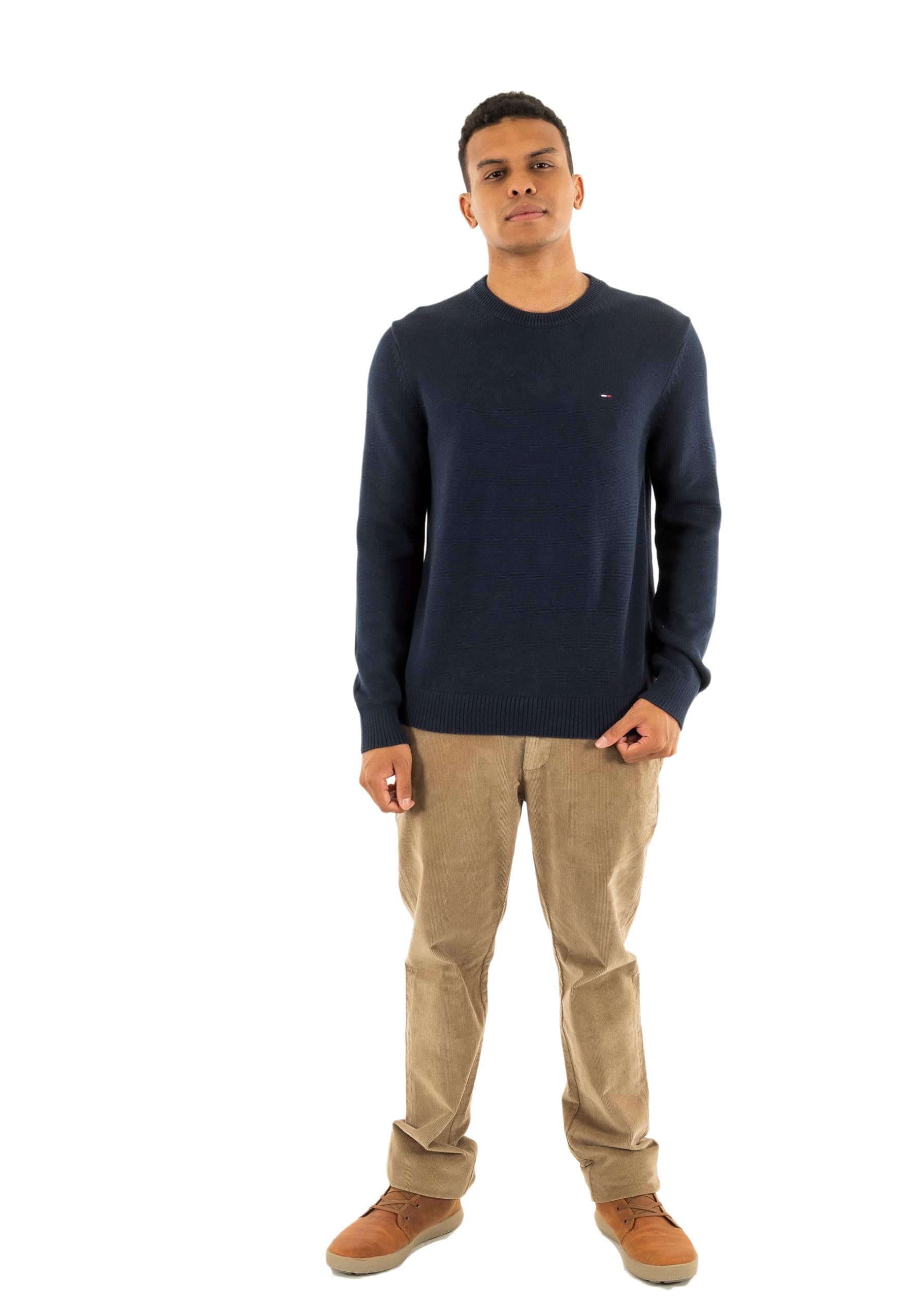 Tommy Jeans Men's TJM Slim Ess Sweater Ext Dm0Dm21787 Pullover, Blue (Dark Night Navy), S