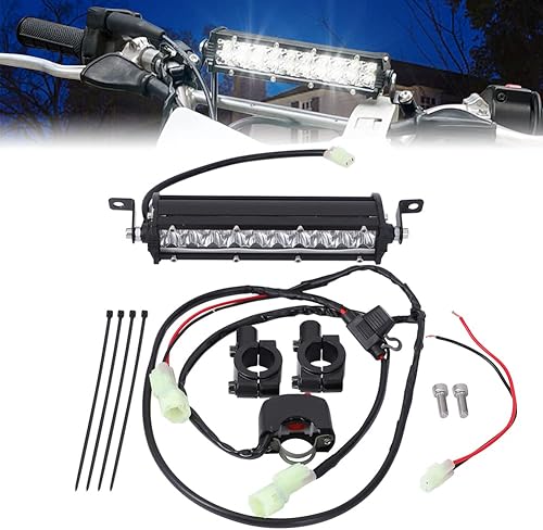Kit de barra de luz para faros de bicicleta de cross Motoparty para KLX110 CRF110 TTR110 YZ250F, barra de luz de faro Plug-n-Play de 60W 2500LM se