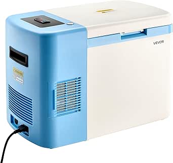 VEVOR Ultra Low Temperature Freezer, 25 L, −40 ℉ to −123 ℉ Adjustable Temp Range, with Digital Display, 304 Stainless Steel Liner, Portable Low Temperature Lab Freezer for Laboratory Samples Storage