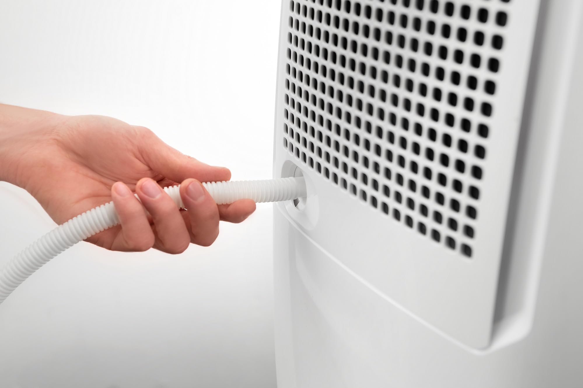 De'Longhi DEX210SF osuszacz powietrza w domu do usuwania wilgoci, odporny na pleśń, suszarka, podwójny system filtracji powietrza, 10 l/dzień, system bezpieczeństwa, uchwyt, biały