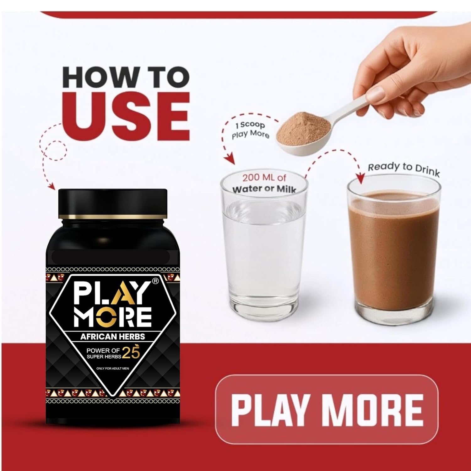 Play More African Herbs Powder for Men 150g | Herbal Wellness Supplement for Adult Men | Power of 25 Super Herbs | Daily Vitality & Energy Support Powder — Amazon image 7