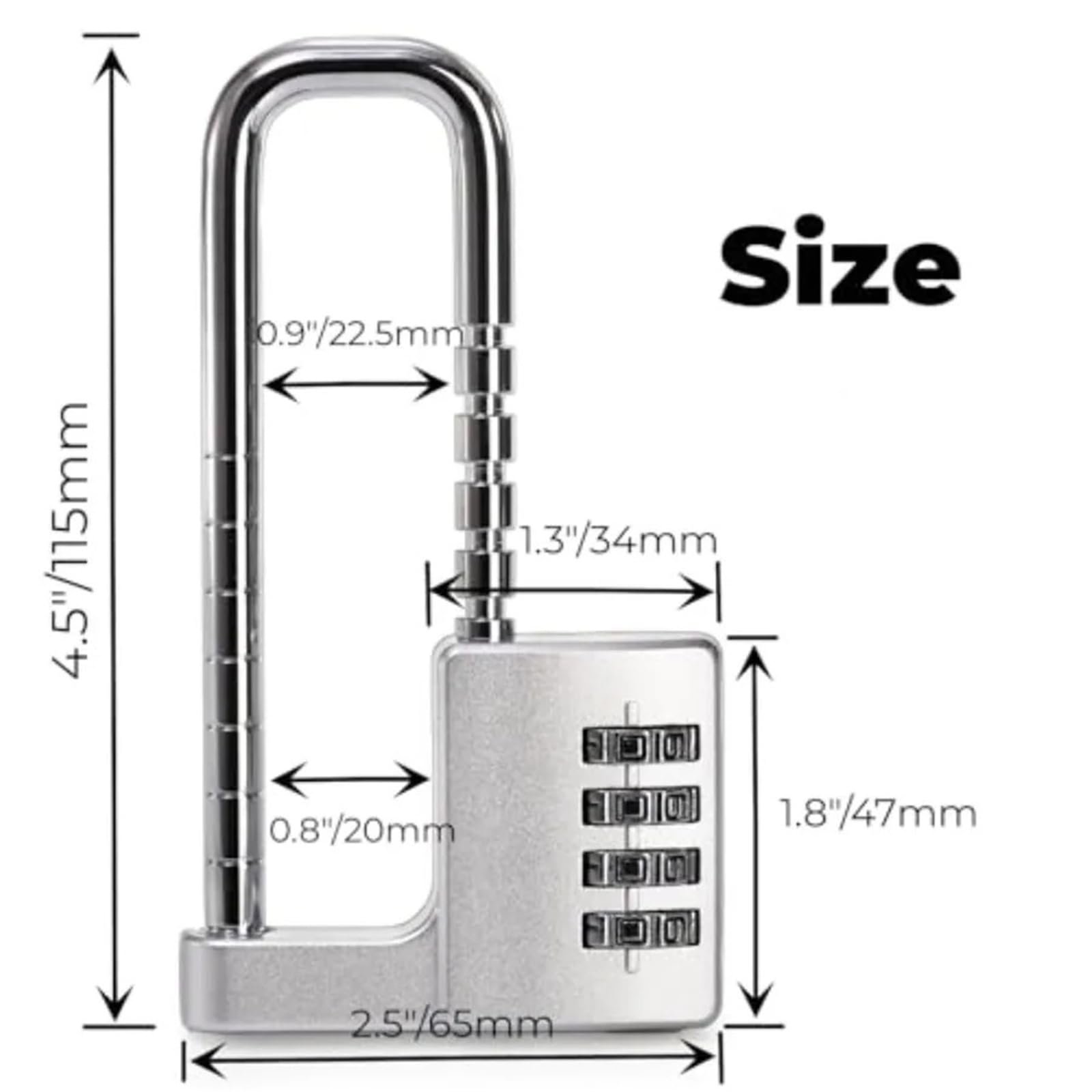 Candado U Shaped Cabinet Combination Lock
