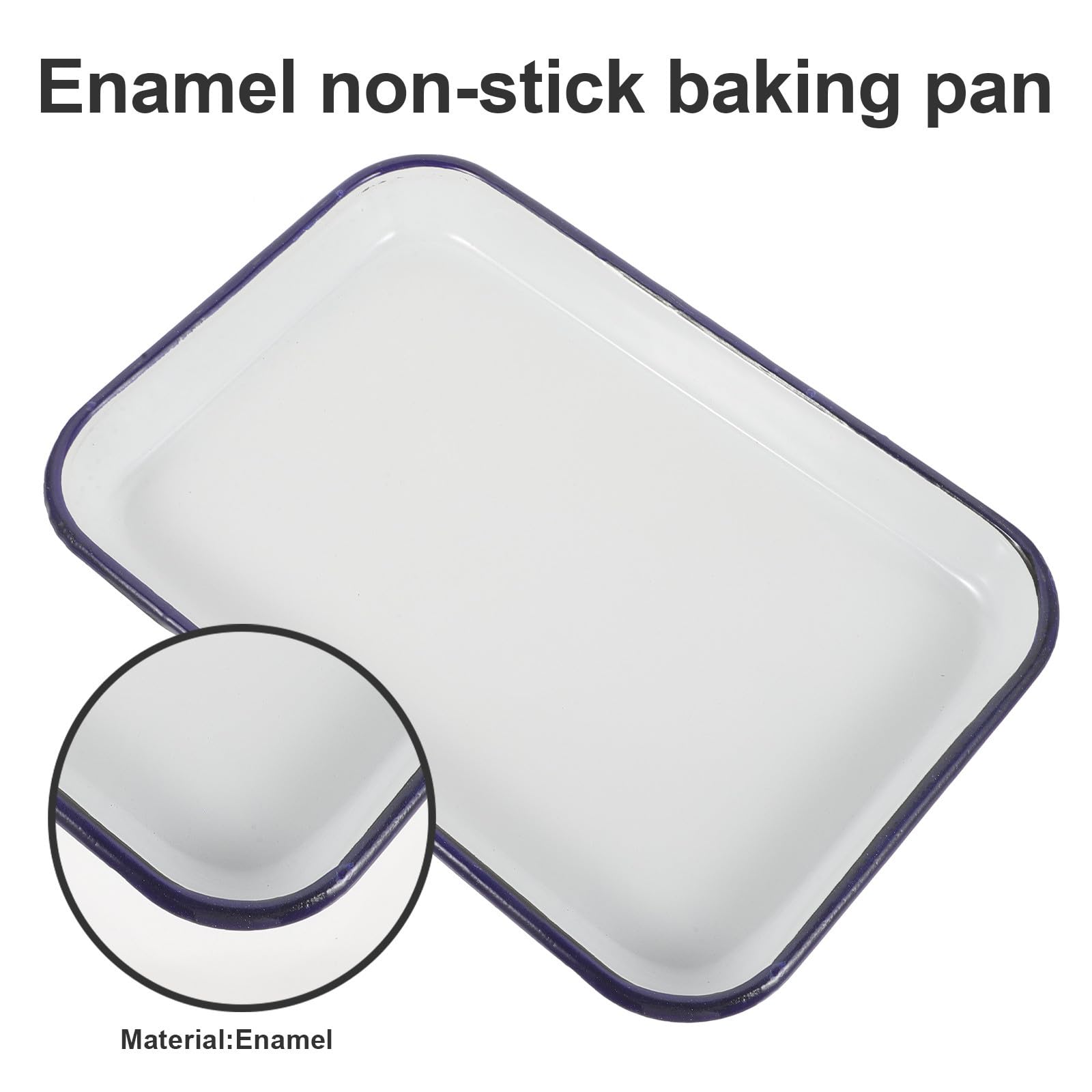 Garneck 2 Piezas Bandeja de Horno Esmaltada Rectangular Antiadherente para