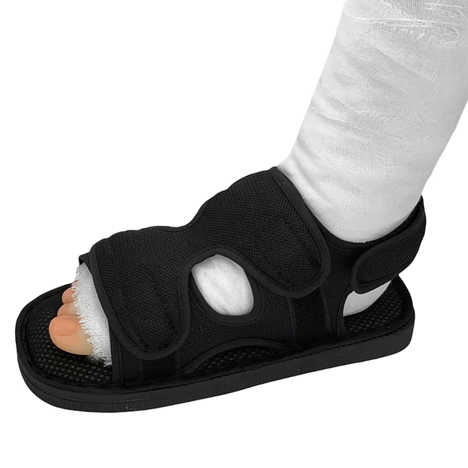 OhMill Chaussure de Plâtre Post-opératoire Réglable, Chaussure Bout Ouvert pour Pied Blessé, Protection pour Fracture du Pied, Pieds Gauche et Droit Universels pour Enfant Adulte