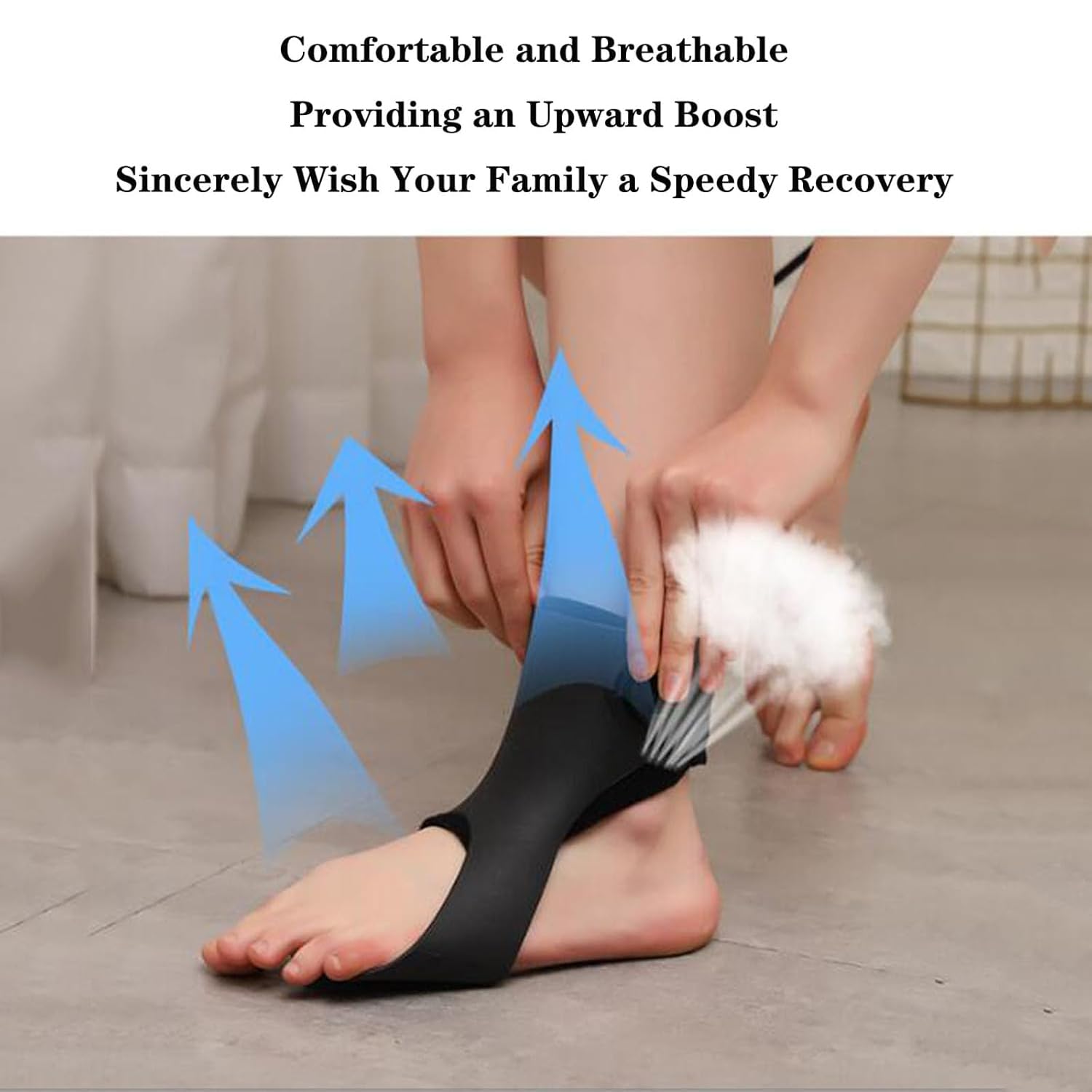 Inmovilizador De Tobillo, Drop Foot Ortesis Soporte Tobillo Pie con Airbags Y Abertura En Forma De U, Diseño Anti-Estiramiento, Diseño De Soporte Triangular para Esguince De Tobillo