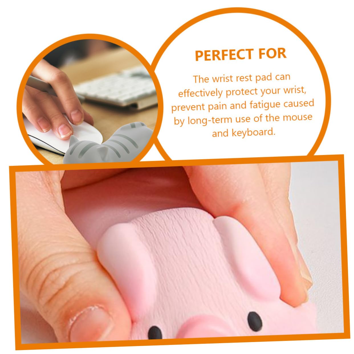 NUOBESTY 5 Ensembles Clavier Support De Repose-main Palmier Repose Poignet Gaming Mouse Pad Repose-poignet Fournitures De Bureau Pour Le Bureau Des Femmes Moulage Par Injection 2 Pièces * 5