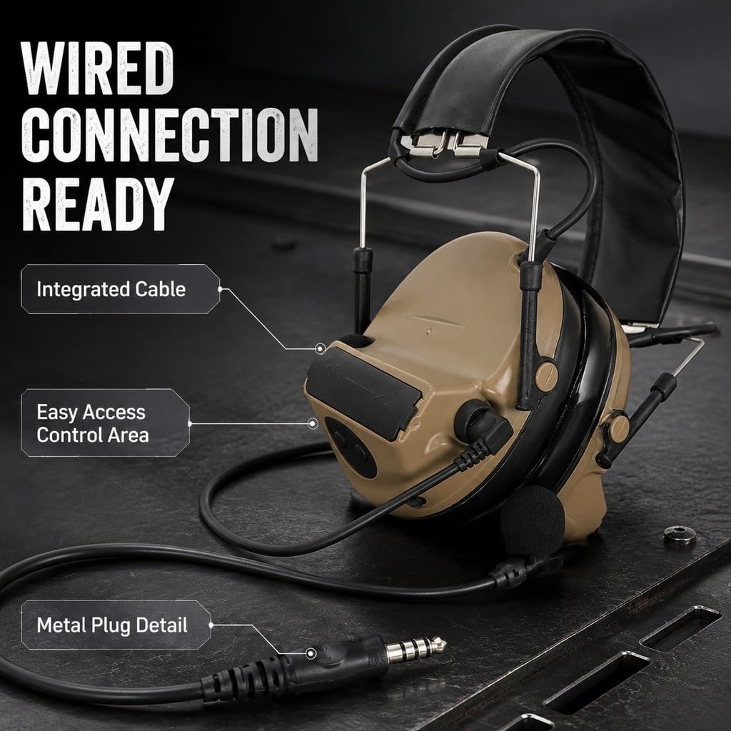 Auriculares Tácticos con Reducción De Ruido C2 For Comunicación Caza Airsoft Al Aire Libre