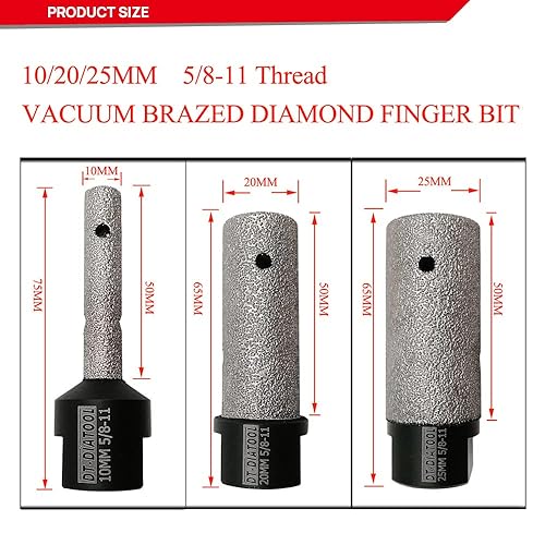 Miniatura 2 de DT-DIATOOL Dedo del diamantelos pedazos que muelen para el diámetro 65.6 ft m de cerámica dura de la porcelana