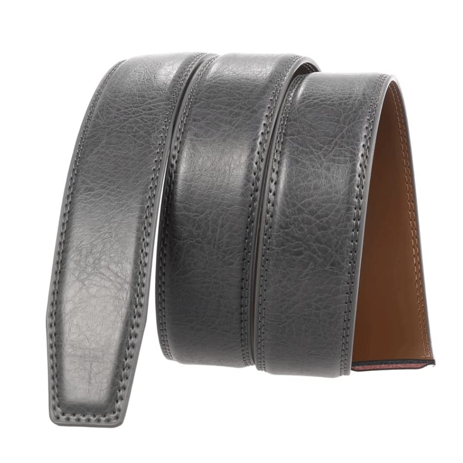 Men's Belt Genuine Leather White Gray Cowhide Metal Automatic Buckle Male Trouser Belts3