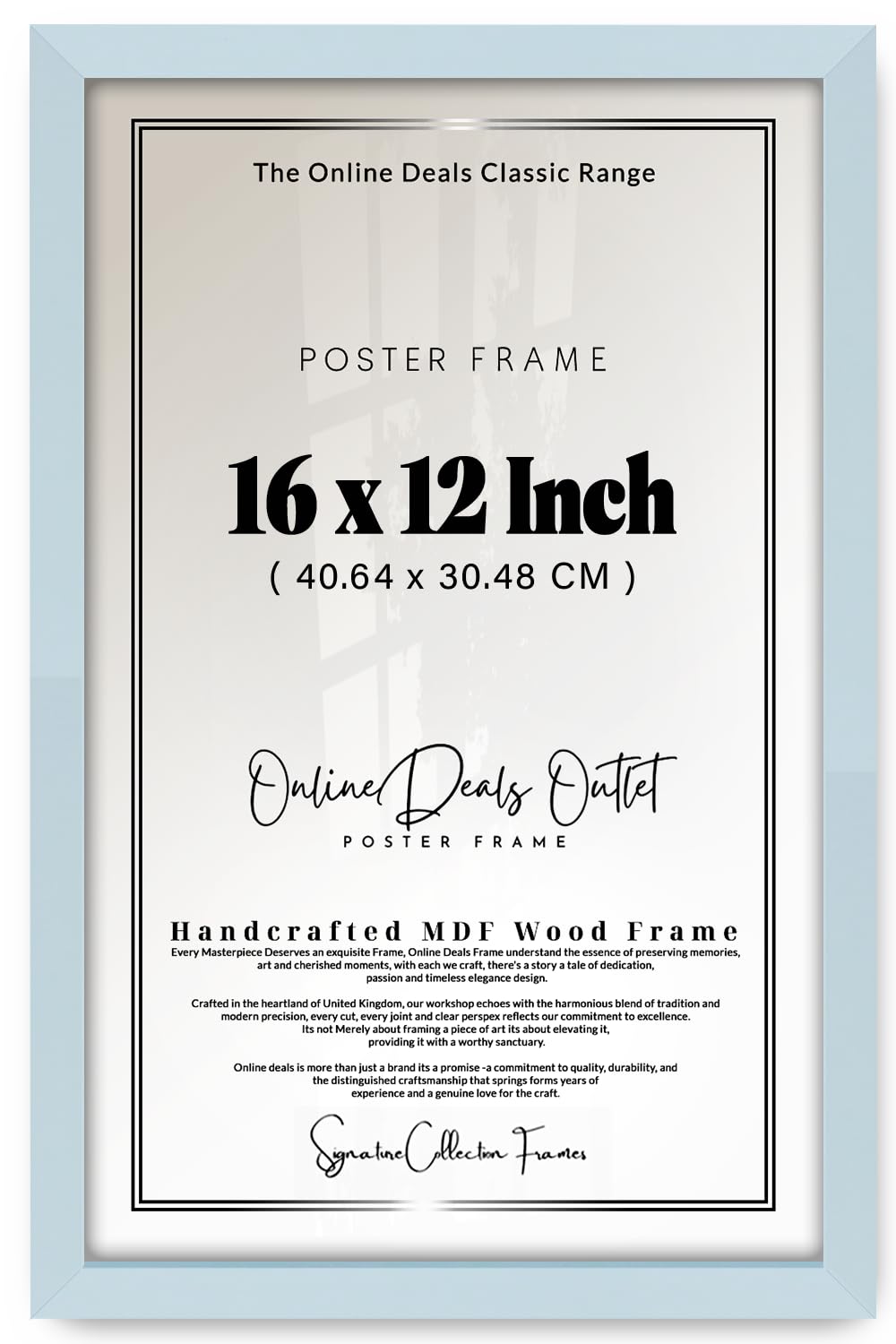 Online Deals | MDF Poster Frame (40.64 x 30.48 CM) 16x12 Inch for Artistic Black & White Photography & Typography Prints, Stylish MDF Finish, Hanging Hooks [ Light Grey ]