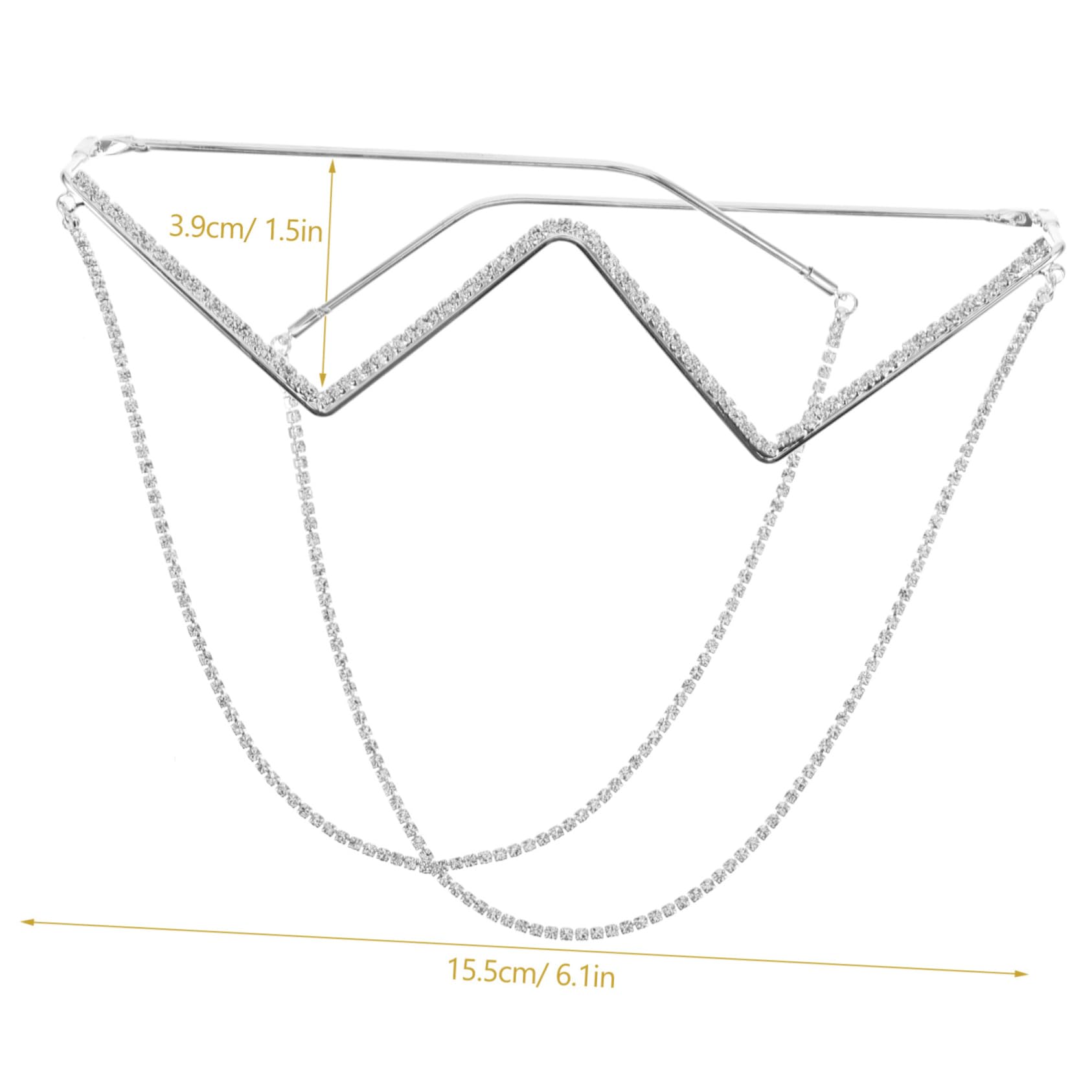 NOLITOY Half Frame Glasses Women Rhinestone Glasses Frame Decorative Eyewear Without Lenses