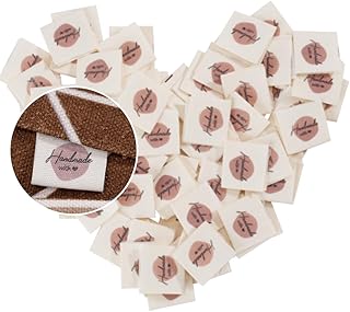 100 Pcs Sewing Labels for Handmade Items, Cute Handmade with Love Tags, Personalized Crochet