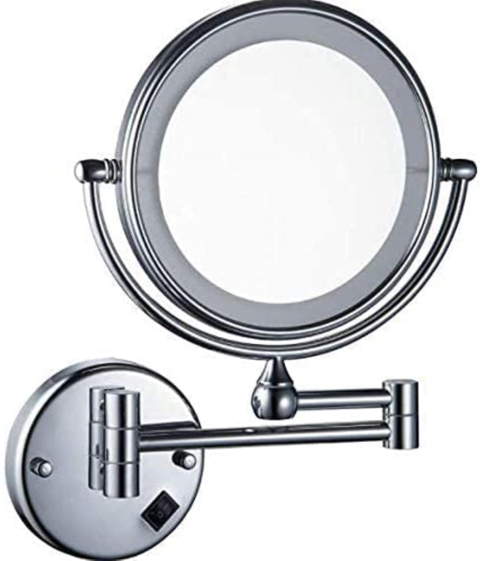 Miroir de rasage éclairé avec zoom 3X et double face rotative à 360 degrés