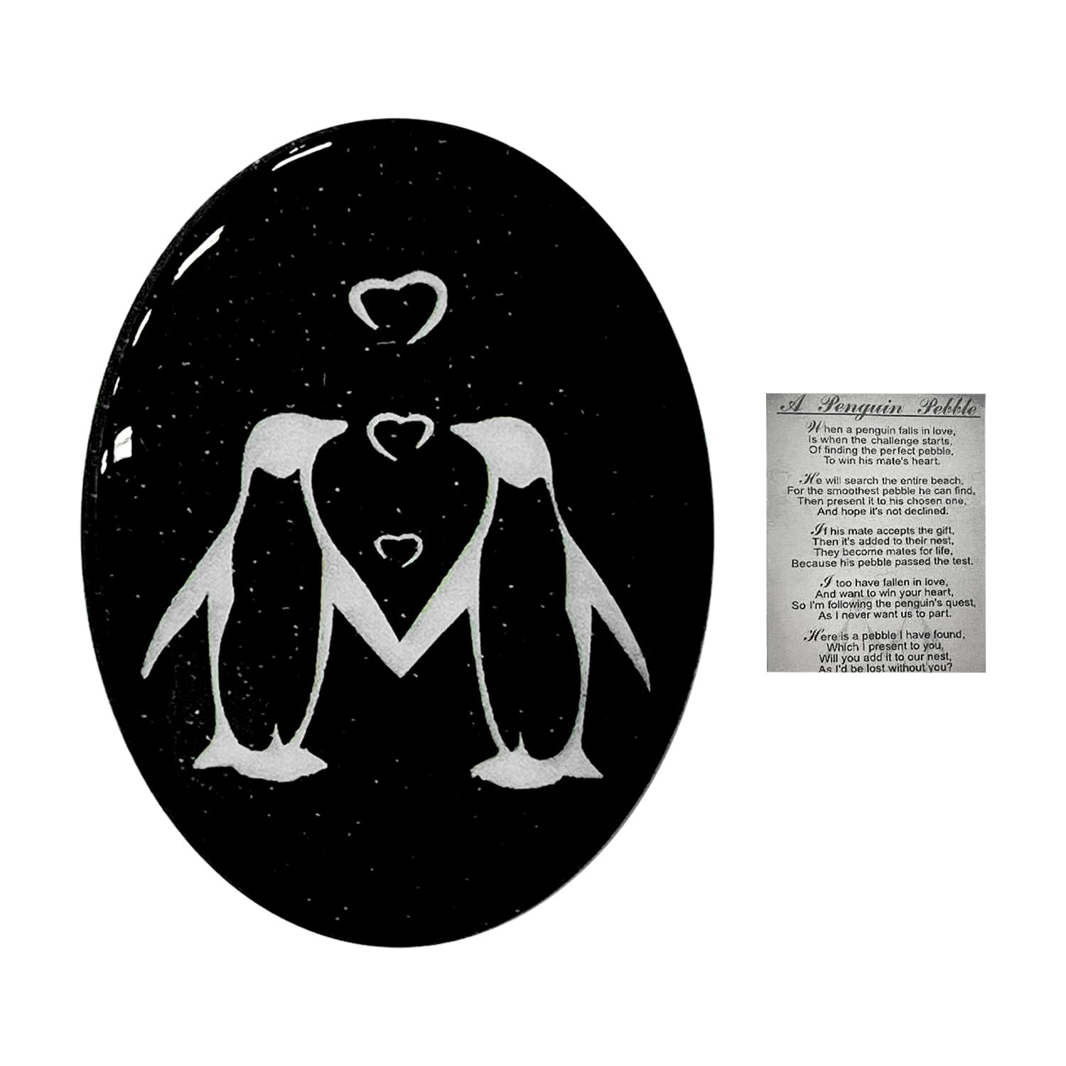1 Piece Glass Penguin Ornament - Creative Design, Interesting Couple & Romantic Gift, Black, 6*5cm