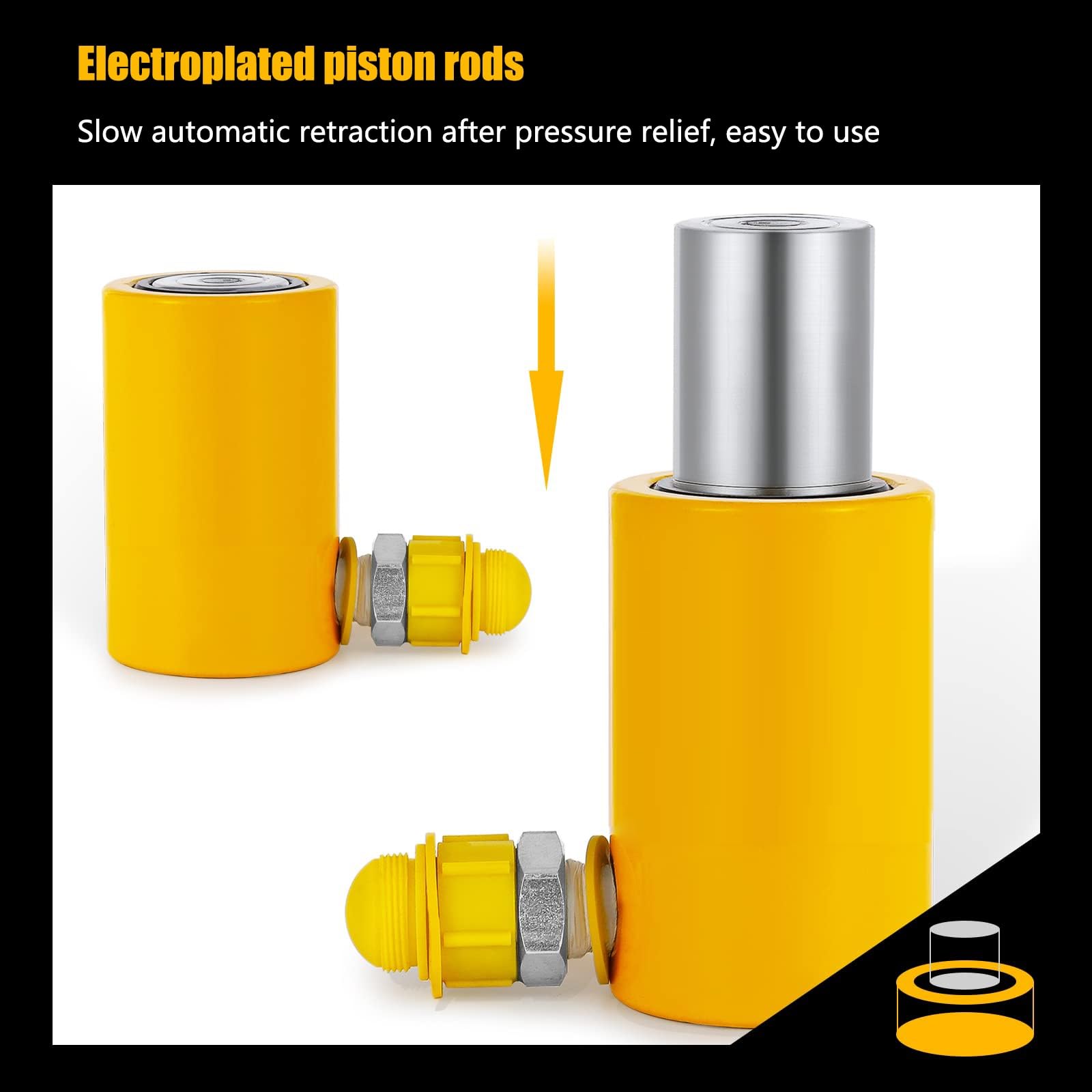 Podnośniki hydrauliczne o pojemności 10 T, podnośniki hydrauliczne mogą być używane pod wieloma kątami, podnośniki hydrauliczne 2"/50 mm, podnośniki z możliwością automatycznego wciągania (skok 100T