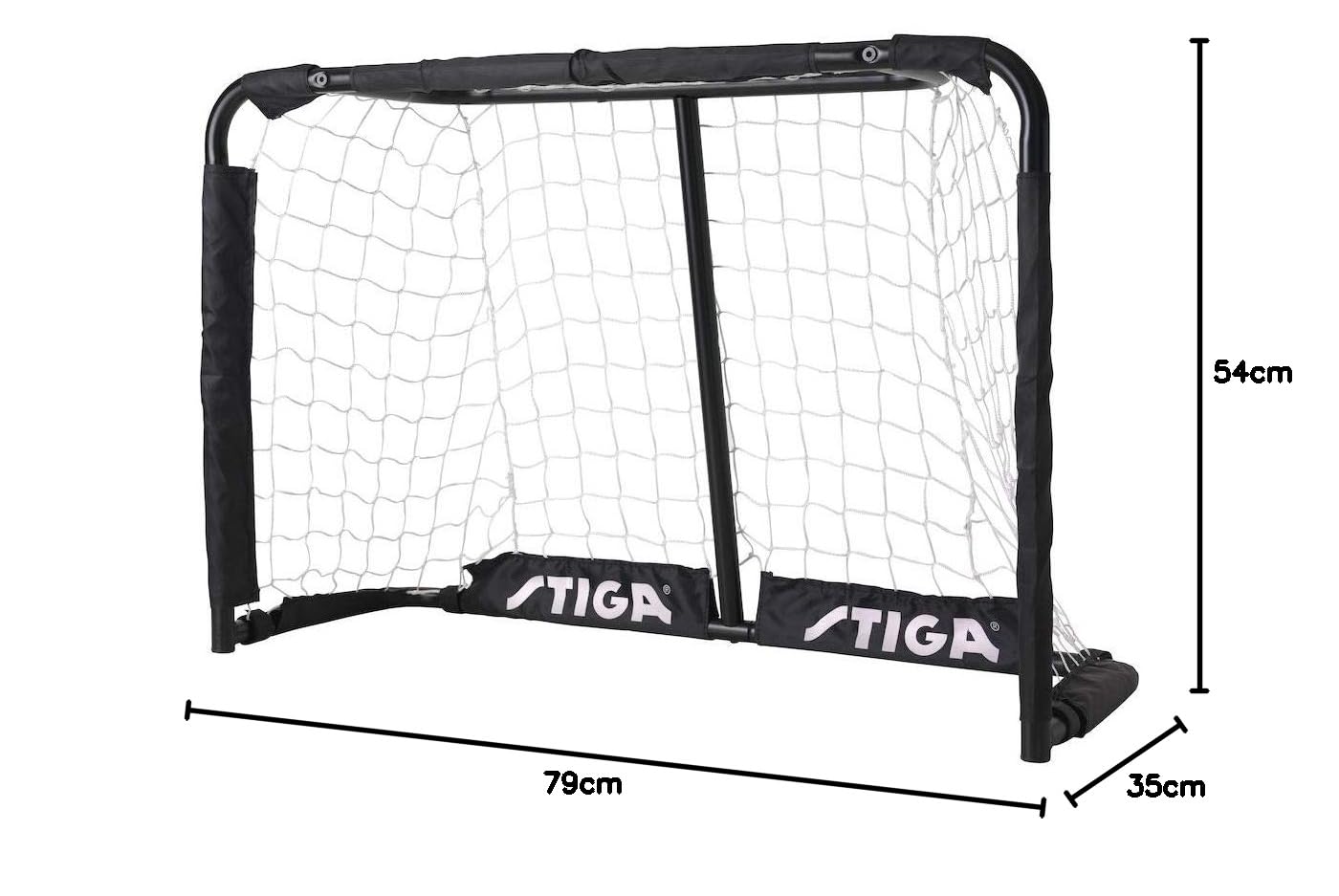 Stiga Pro Football - Portería de fútbol y Hockey, tamaño 79 x 54 cm, Color Negro