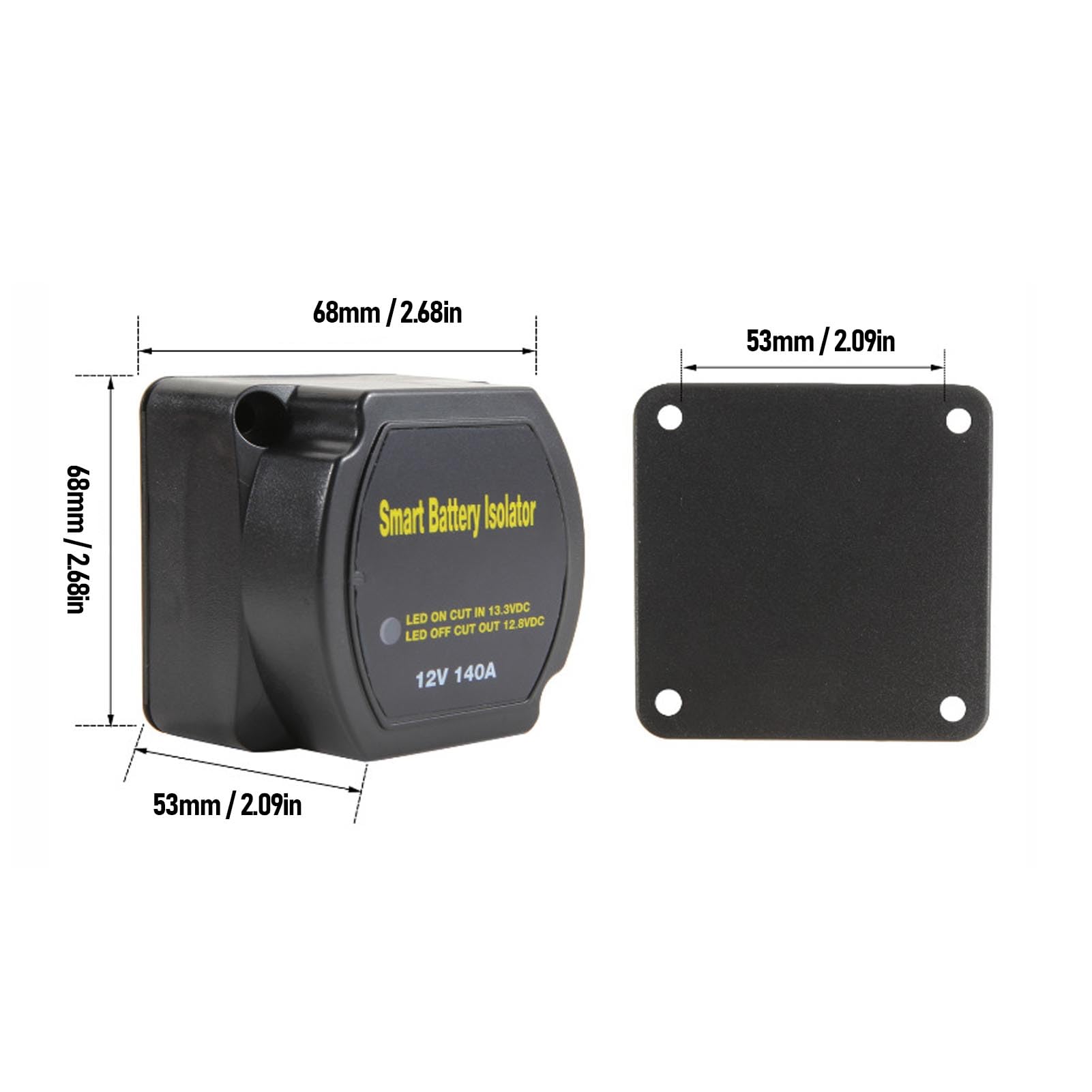 Generic Zestaw Izolatora Podwójnej Baterii 140AMP Zaawansowany Przekaźnik Wrażliwy na Napięcie do Ciężarówki RV UTV Wodoodporny Trwały 7 M 7AWG
